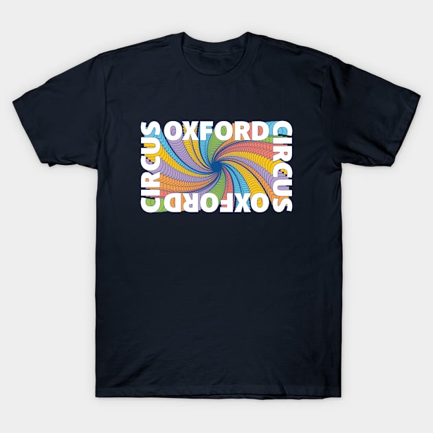 Funky retro Oxford Circus T-Shirt by stu-dio-art